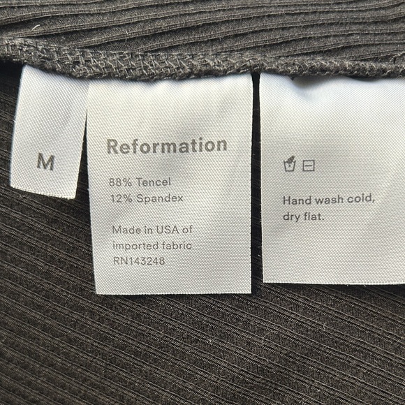 Reformation Black Mini Dress with Button Detail - Picture 14 of 15